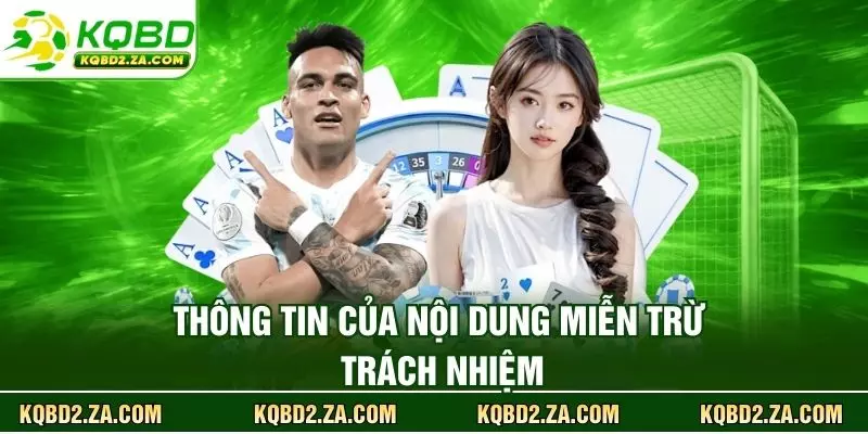 Thông tin của nội dung miễn trừ trách nhiệm